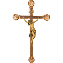 Cristo Barroco en cruz con Evangelistas